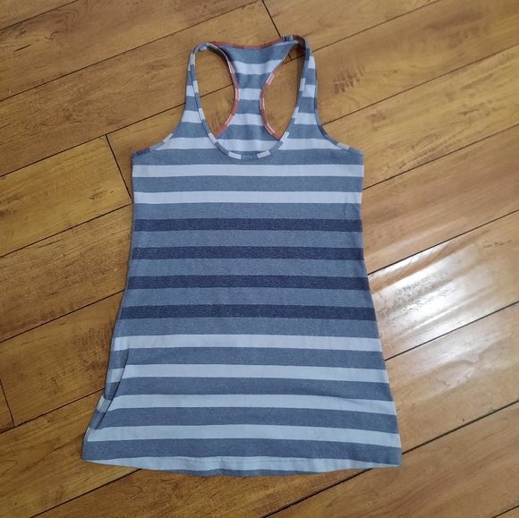 Lululemon Striped Racerback Tank, Gray - Picture 1 of 4